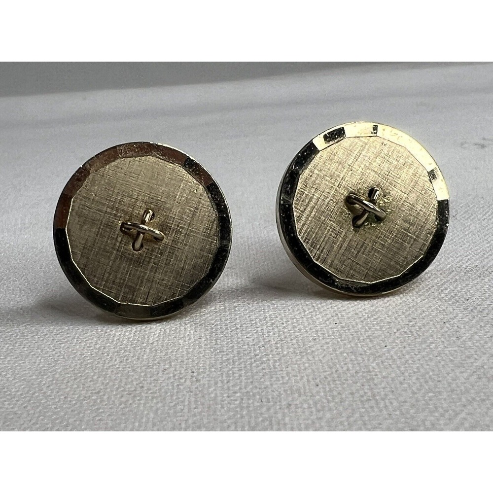 Swank Vintage Gold Tone Cross Stitch Cufflinks Mens Mad Men Formal Classic